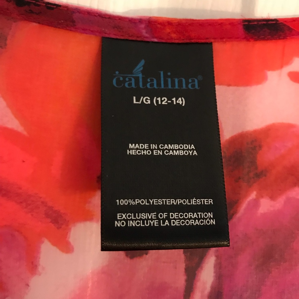 Pretty pink floral fringe beach kimono